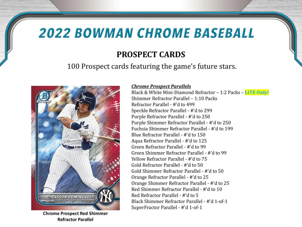 2022 Bowman Draft Baseball LITE Box - Card Exchange Sports